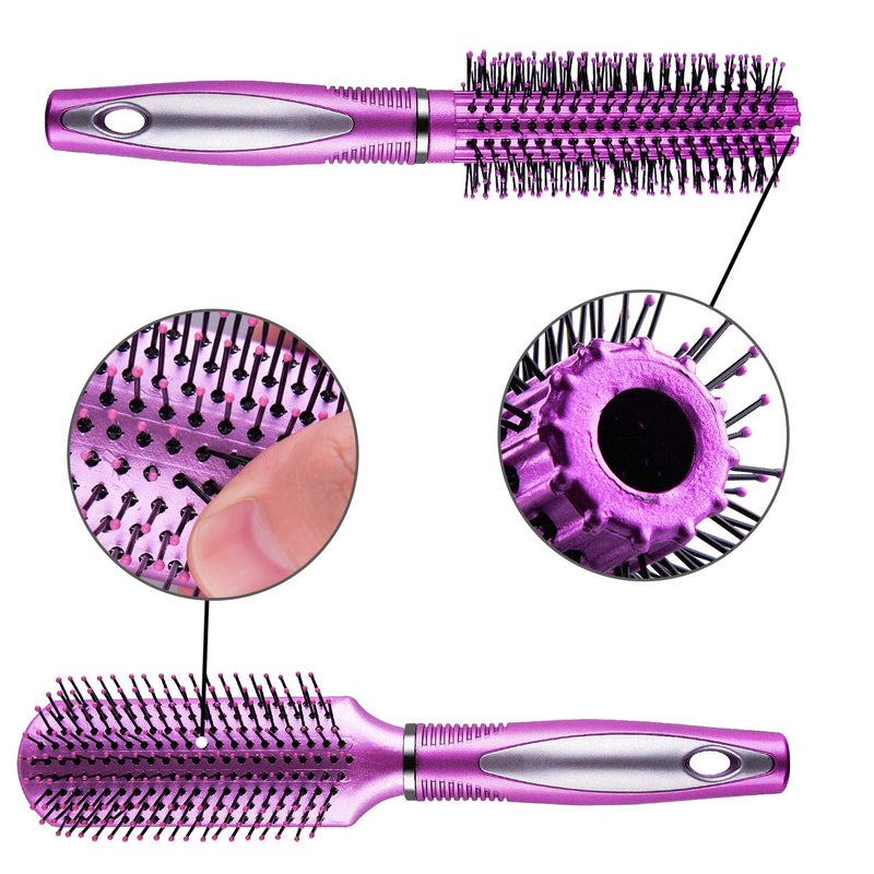 SIQUK 7 Pcs Hair Styling Set for Women and Men: Round Brush, Paddle Brush, Detangling and Wet/Dry Brushes - Image 4